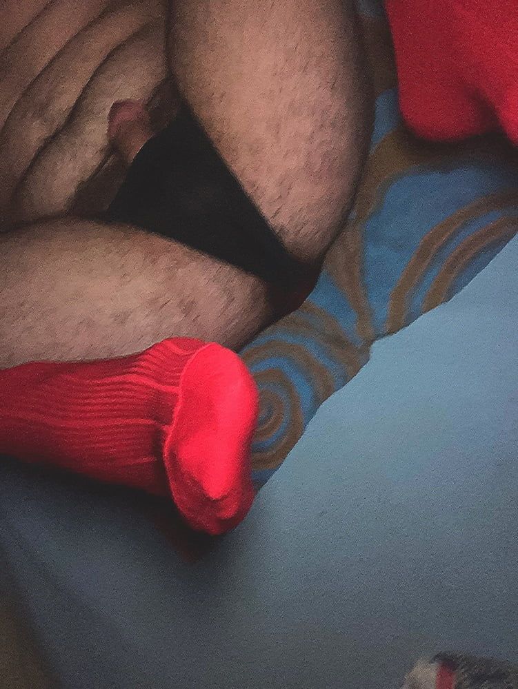 Big hairy ass in red knee socks  #9