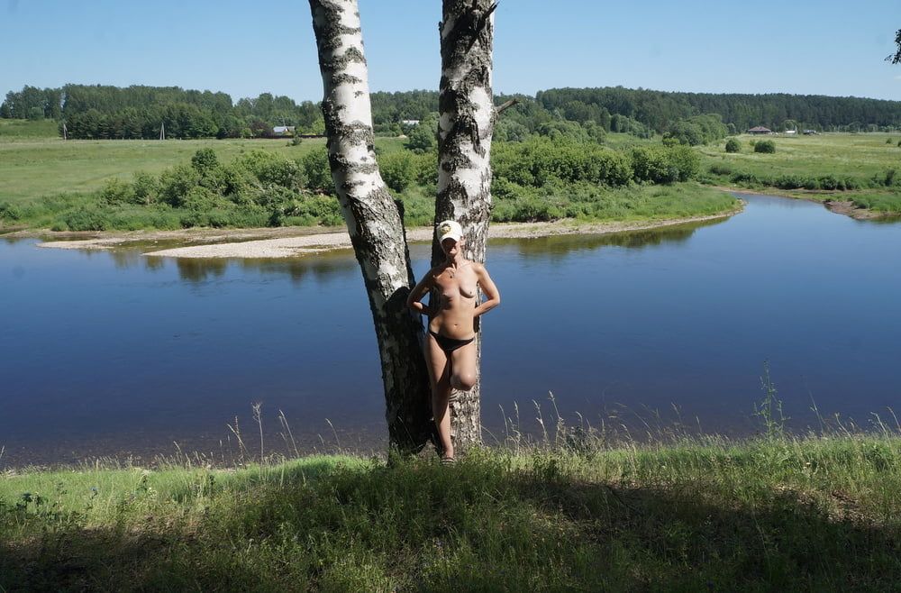 Nude near birch upon Volga #23