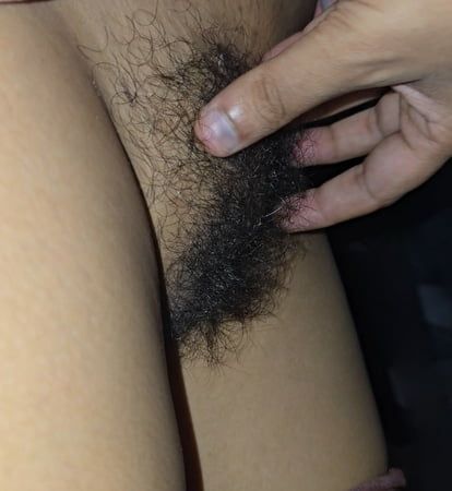 Playing with my wife&#039;s desi hairy chut pussy.