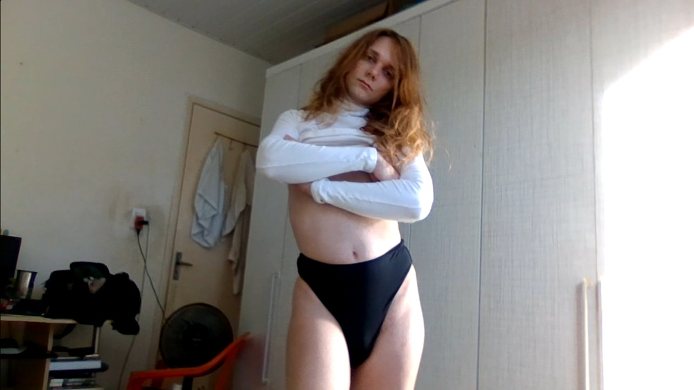 My white cropped shirt and black panties #26
