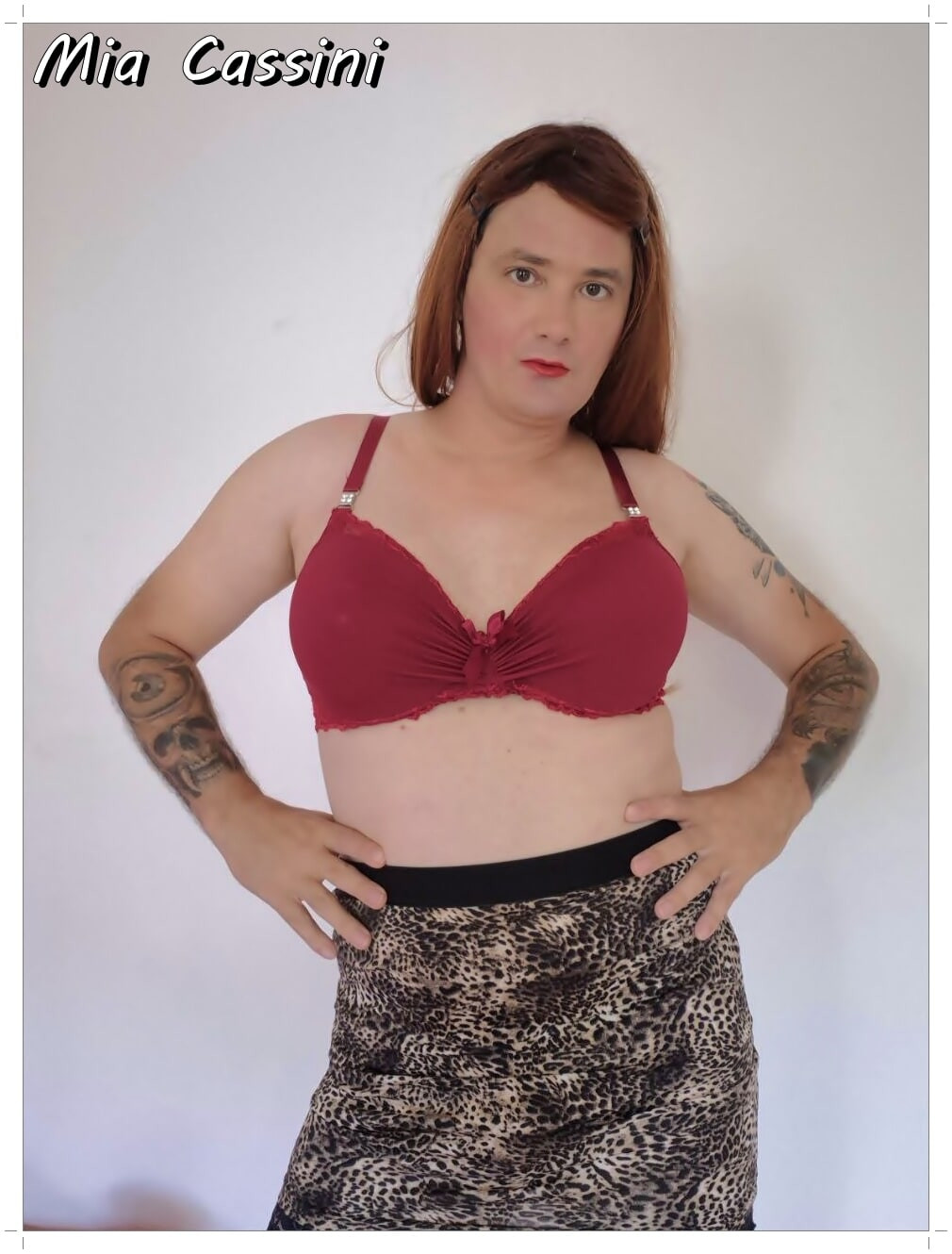 Red Lingerie & leopard Miniskirt #2