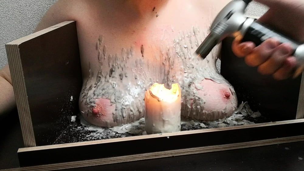 The tit torture device - extrem hot candle wax Part 2 #29