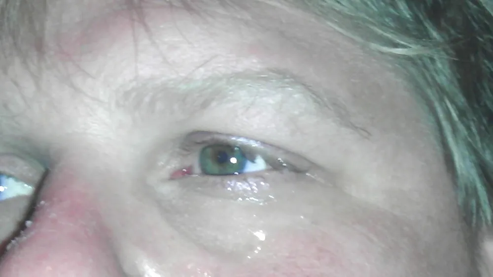 cum shot in my eye and on face #2