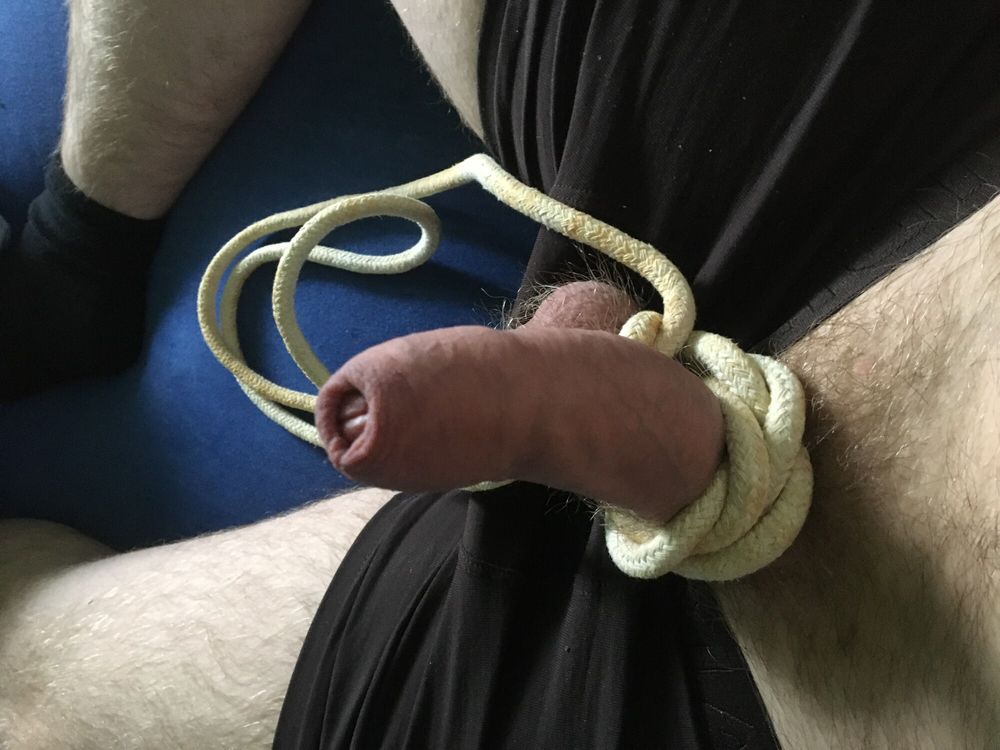 Hairy Cock And Ball Bondage With Rope #42