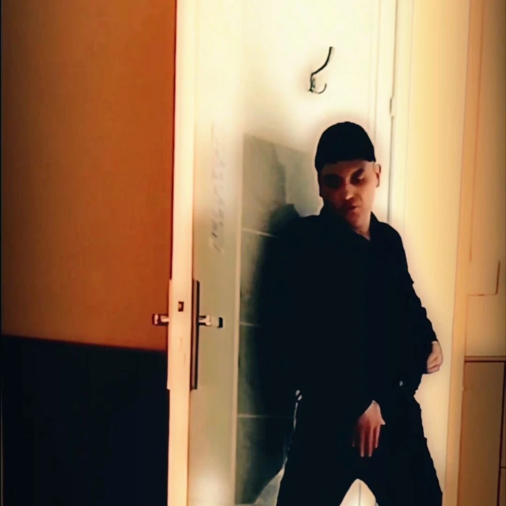 Handjob standing in front of a door #4