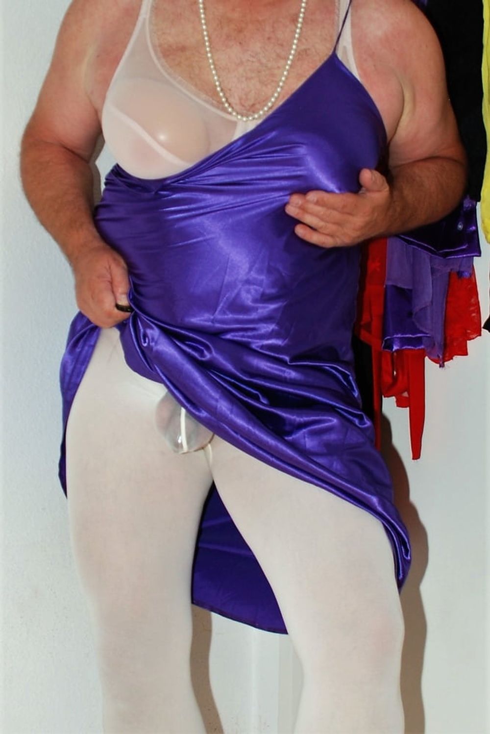 N?glig? purple and Pantyhose white #2