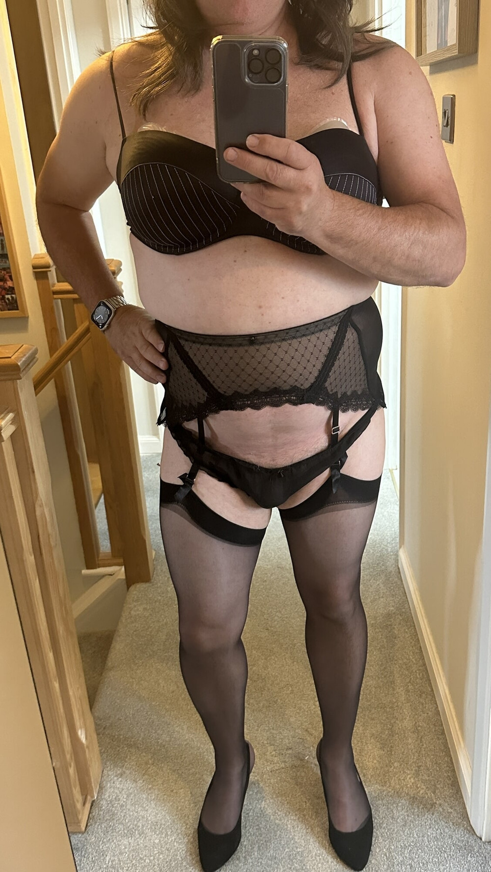Sexy Sissy Crossdresser wearing underwear of Black Stockings #12