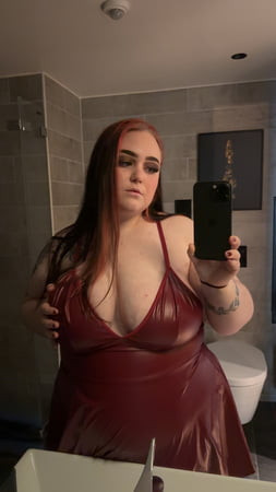 BBW Redhead in Red Lingerie
