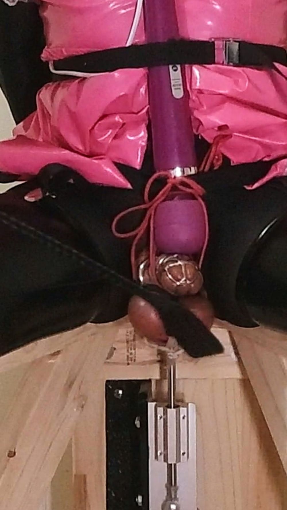 fed my own cum strapped to fucking machine chair in chastity #23