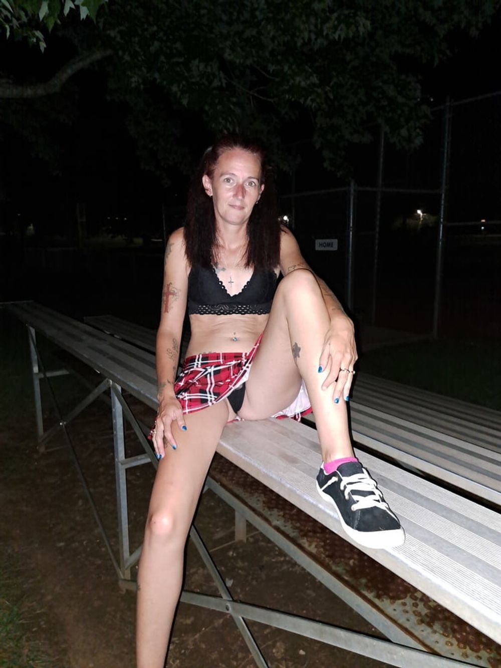 Short skirt in the park