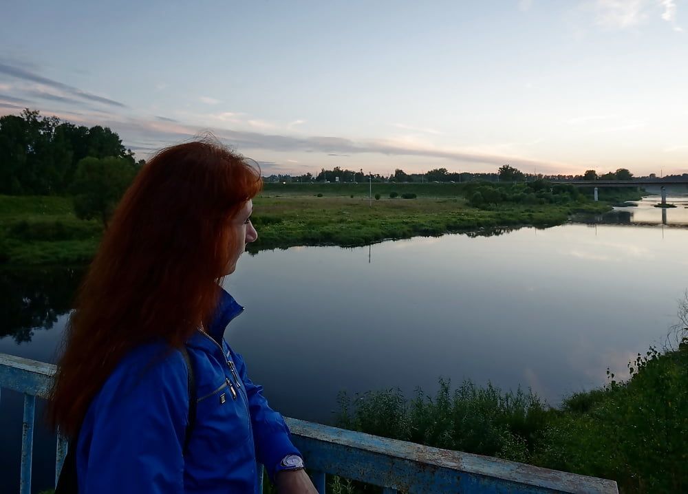 On vazuza-river bridge in cold evening #8