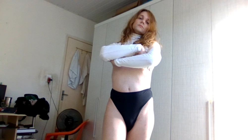My white cropped shirt and black panties #23