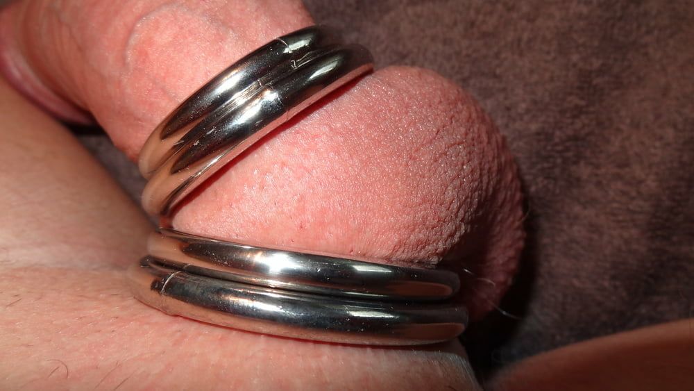 Collection of my dick with four cock rings #9