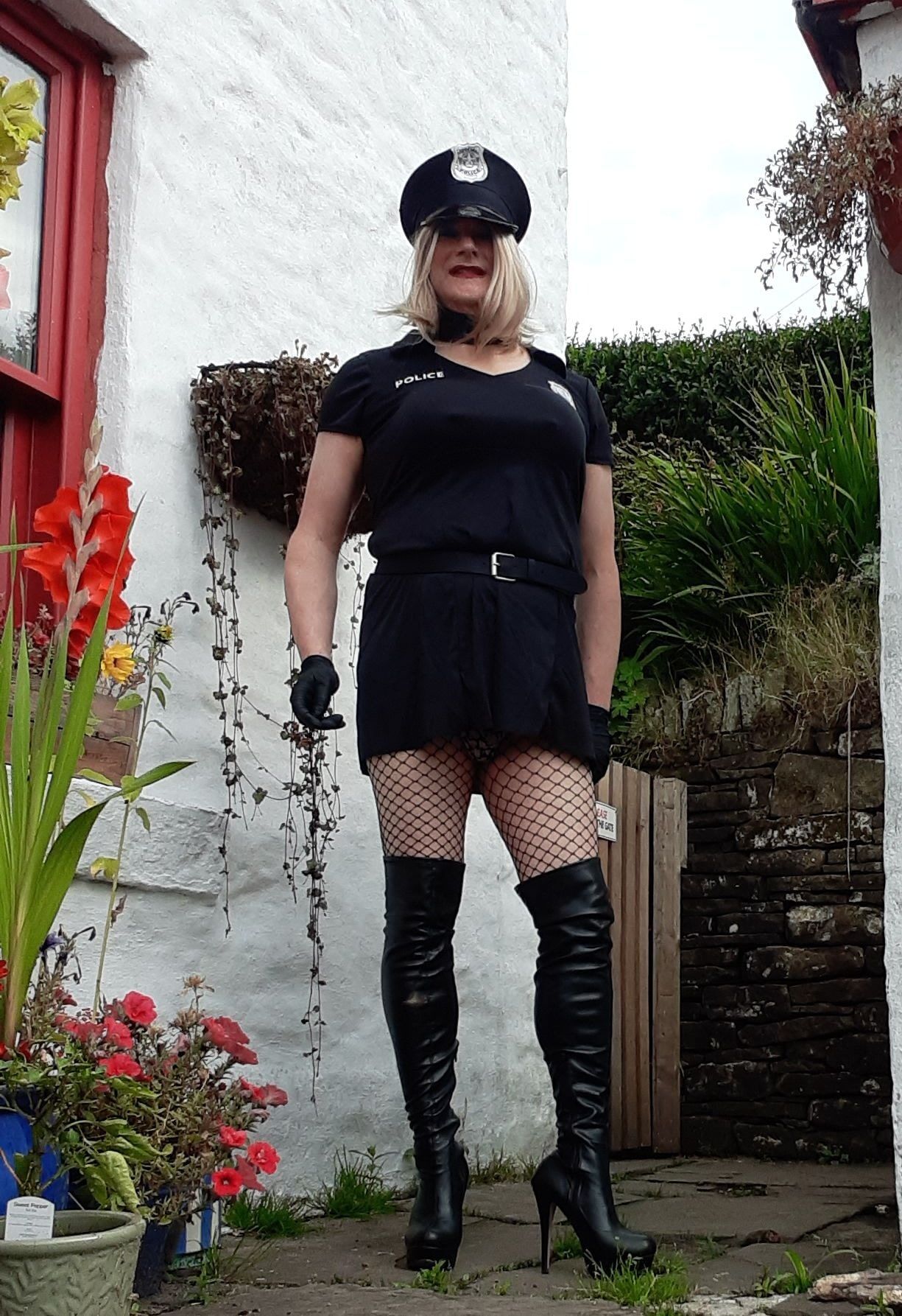 sissy cop outdoors