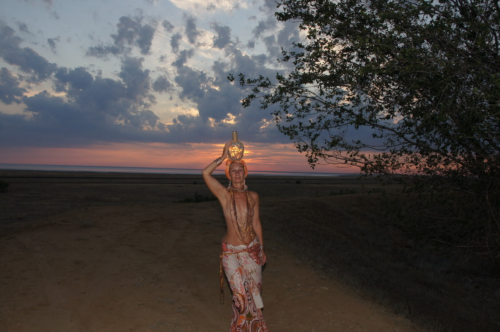 With a jug in the sunsetting sun #13