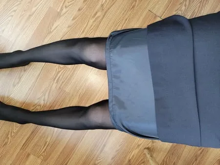 flight attendant skirt with sliky lining and pantyhose         