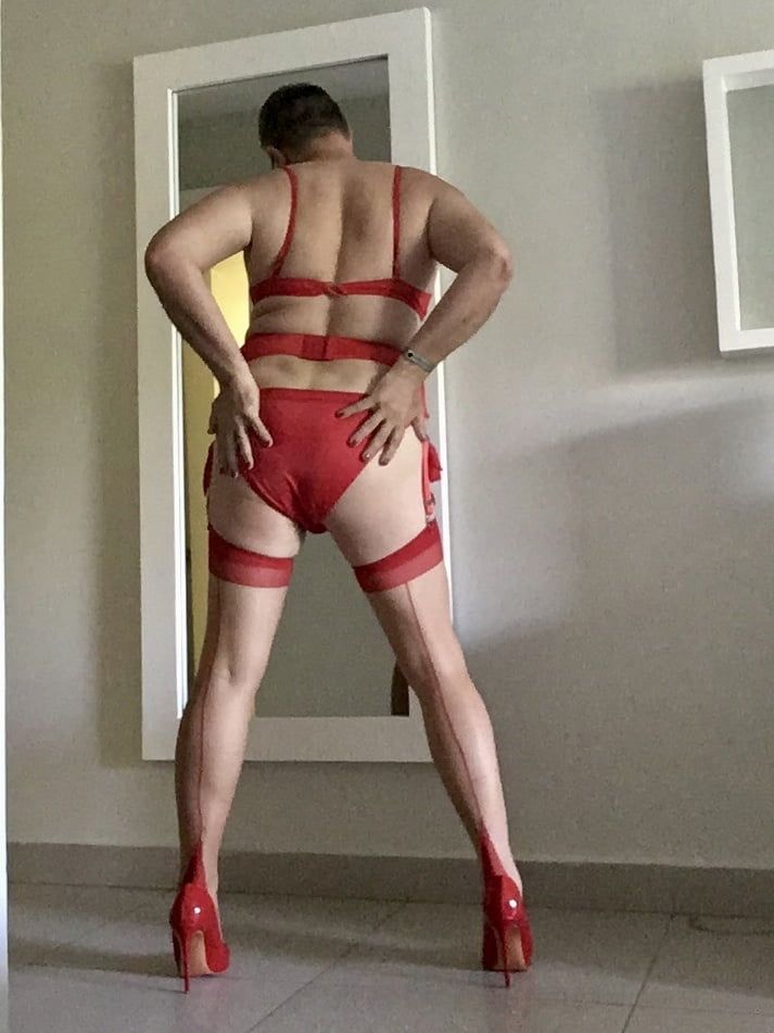Red Seemed Stockings #34