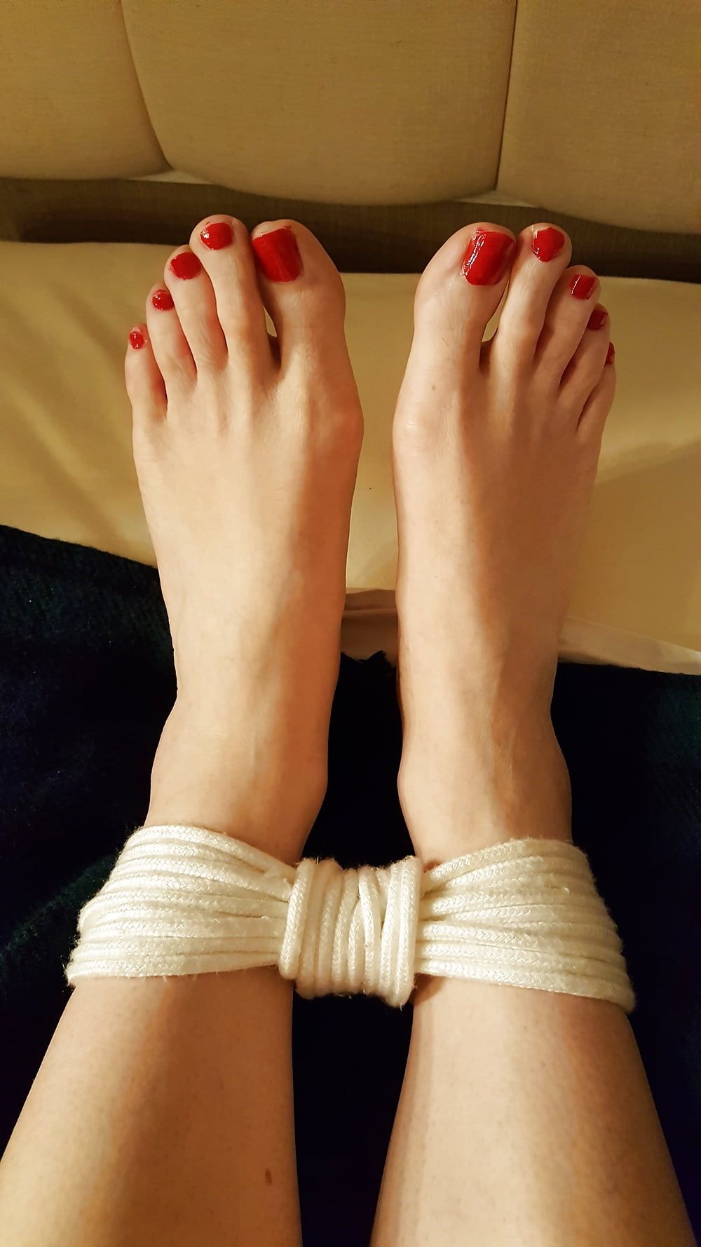 Painted toes. Tied ankles and legs then Doxy Fun #6