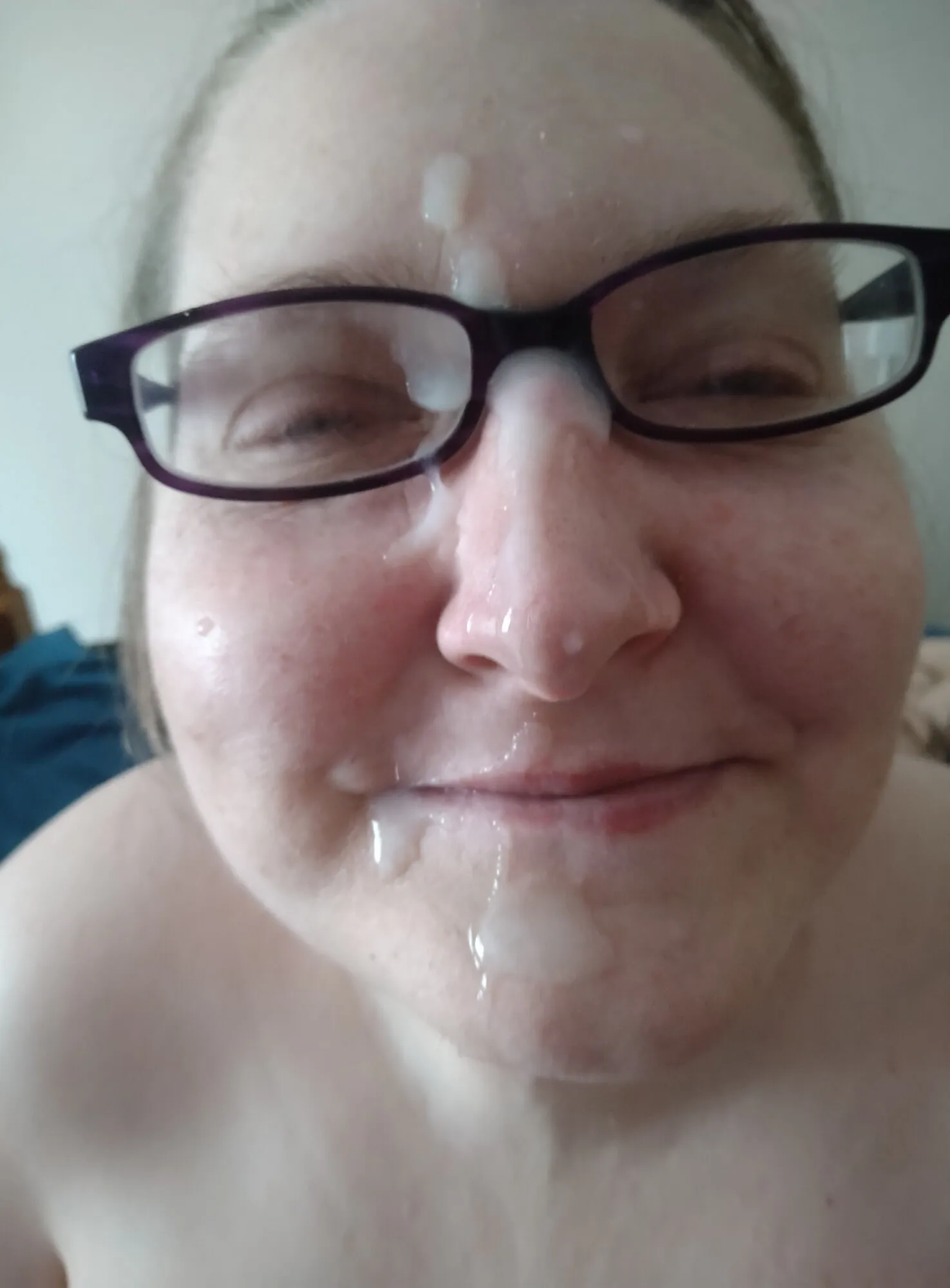 Lovely fun time with cum on wife face 