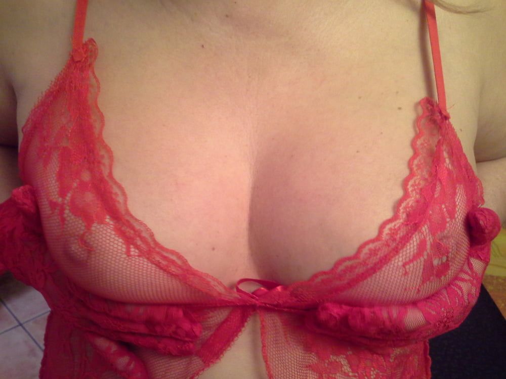 Stocking red - Tette in lingerie rosse #4