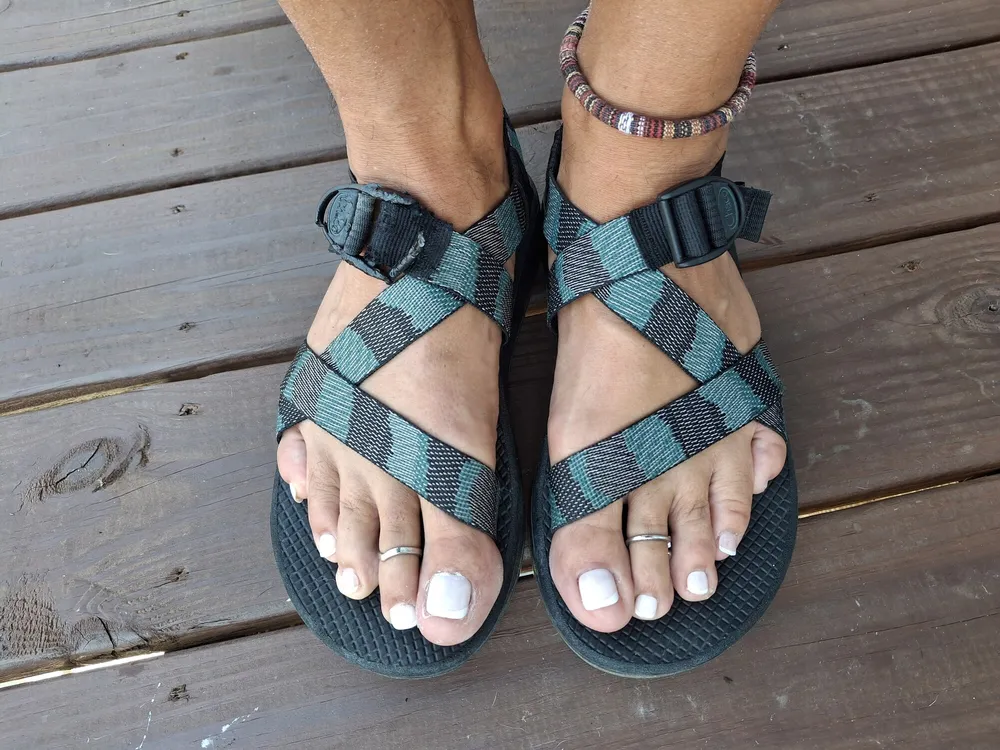 Sandals, nail polish and toe rings #23