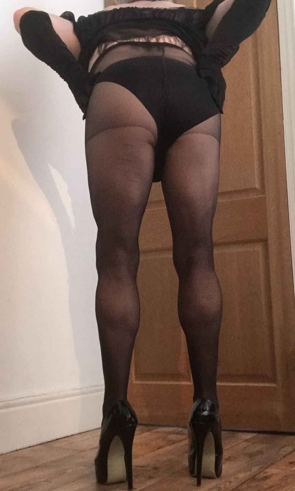 sexy slut in sheer black tights (3) #13