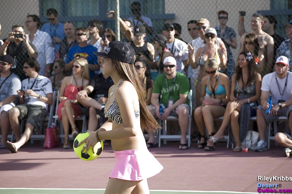 Naked girls playing dodgeball outdoors #48