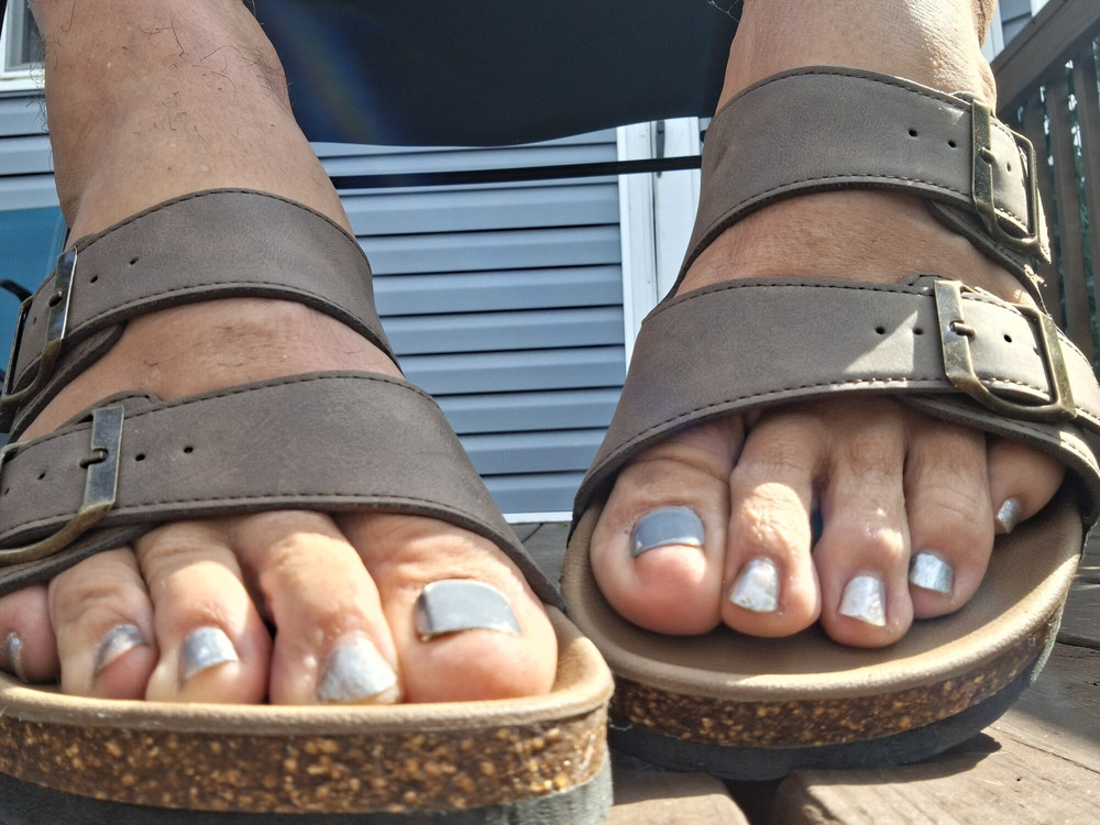 My Birkenstock type sandals with painted toes #7