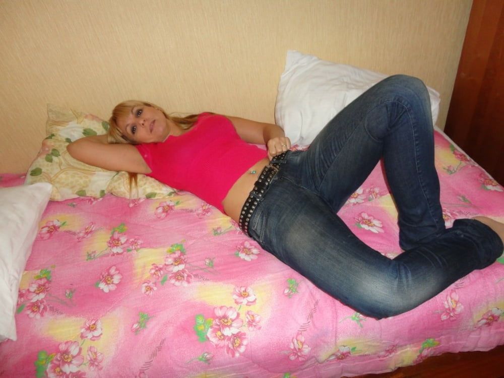 Blonde Milf Takes Off Jeans and Panties #12