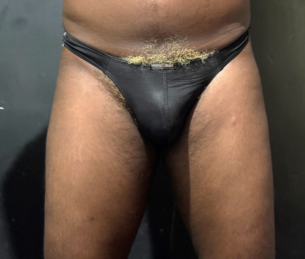 Black mini thong and golden hairy  #2