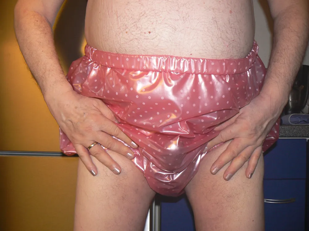 My little manhood in rubber panties #32