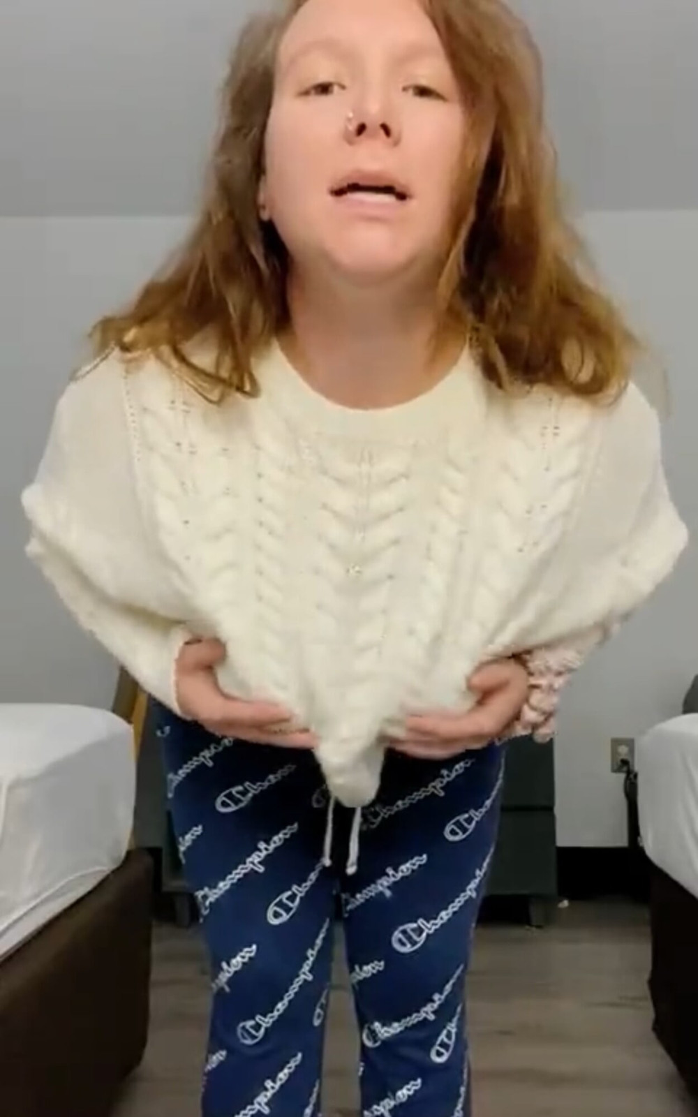 My 61F maid had me pose nude in white turtleneck sweaters #13