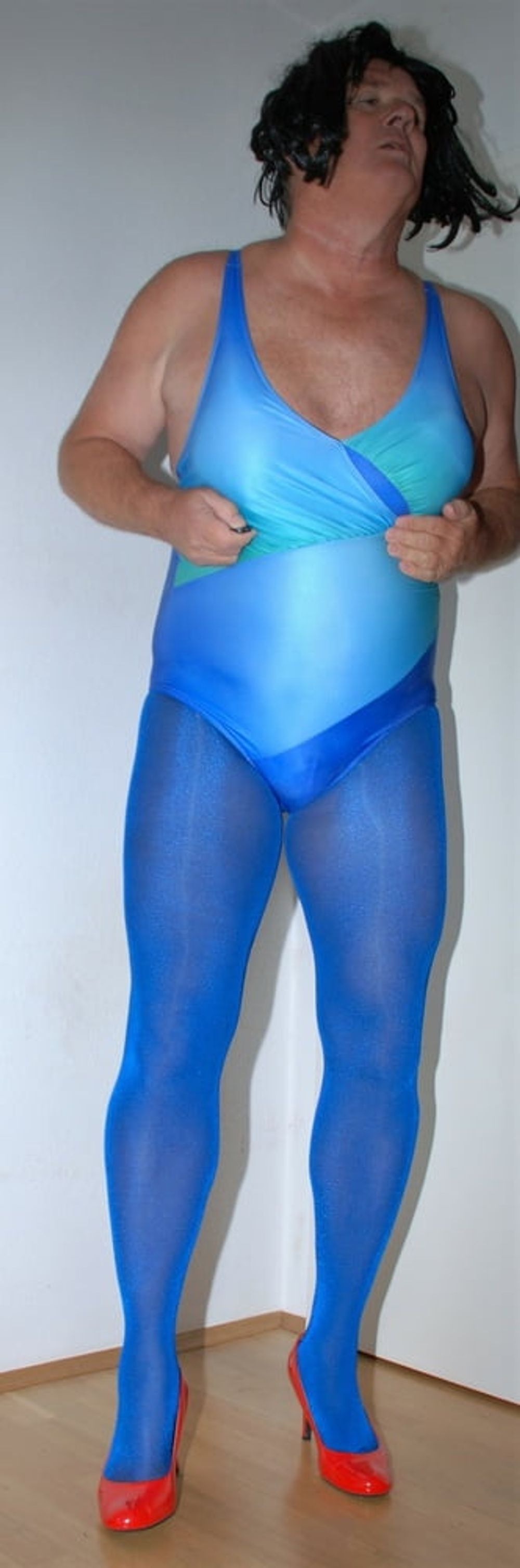 Swimuite blue with Tights blue #16