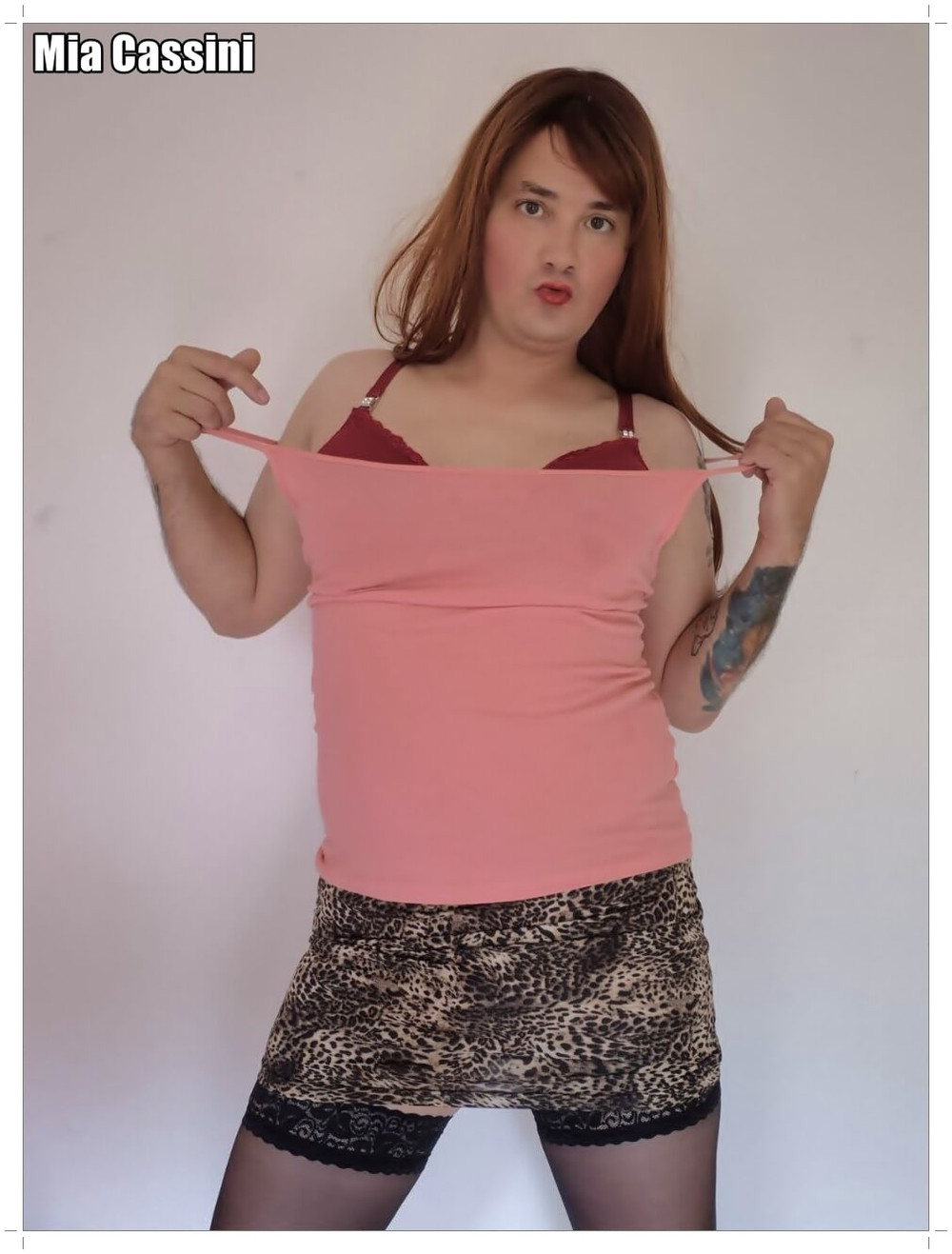Leopard Miniskirt, different Tops #40