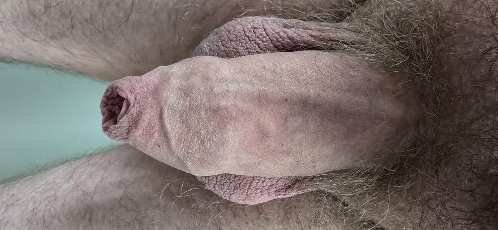 Hairy uncut cock huge foreskin close-up art #16