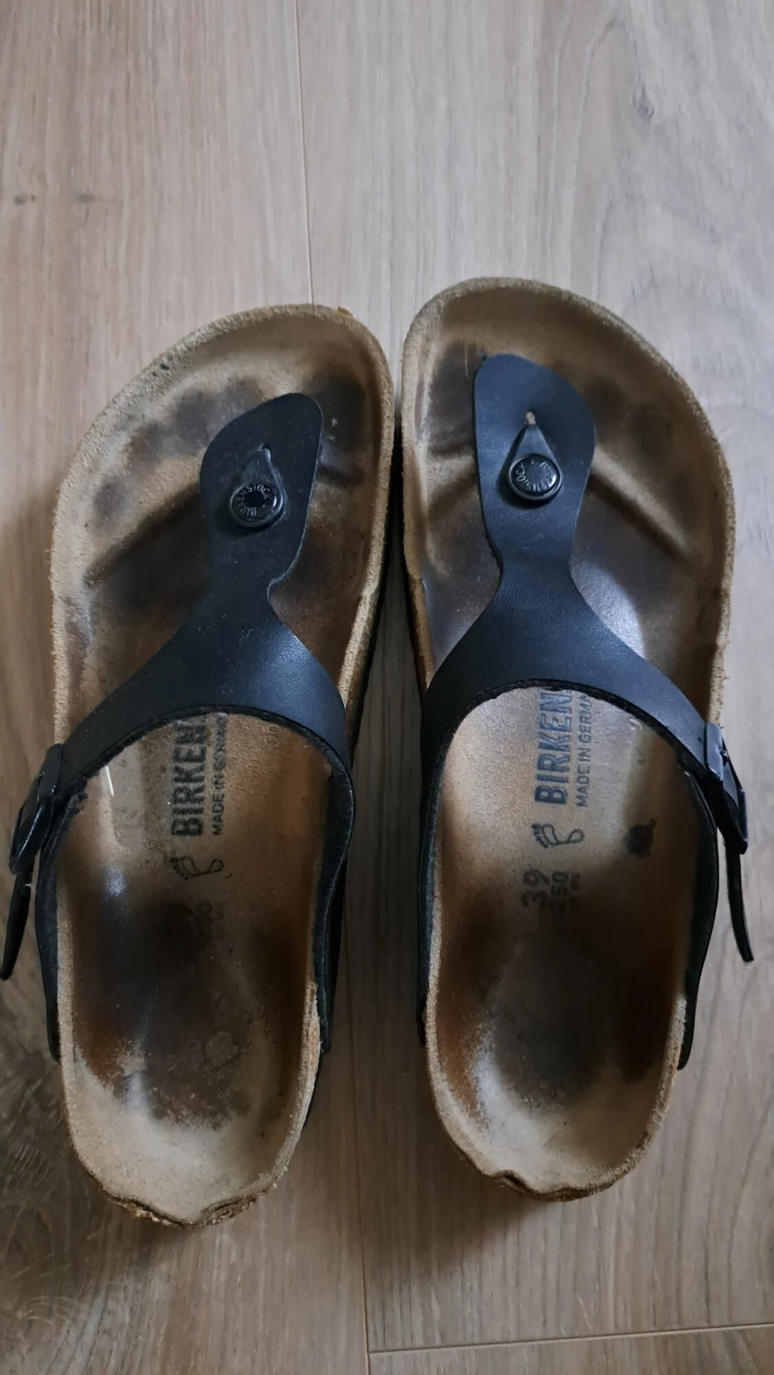 My girlfriends sweaty sandals 