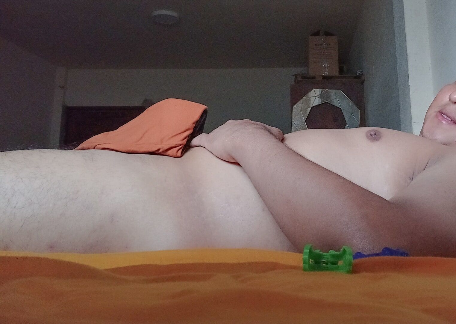 Me lying down and my penis standing - 02 (SemiNude but Nake) #6