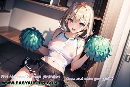 hot anime cheerleader motivating you transparent cloth         