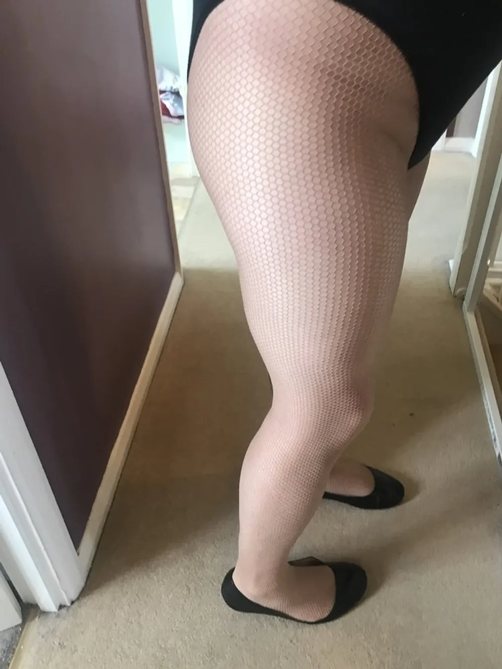 Tan fishnets tights #15