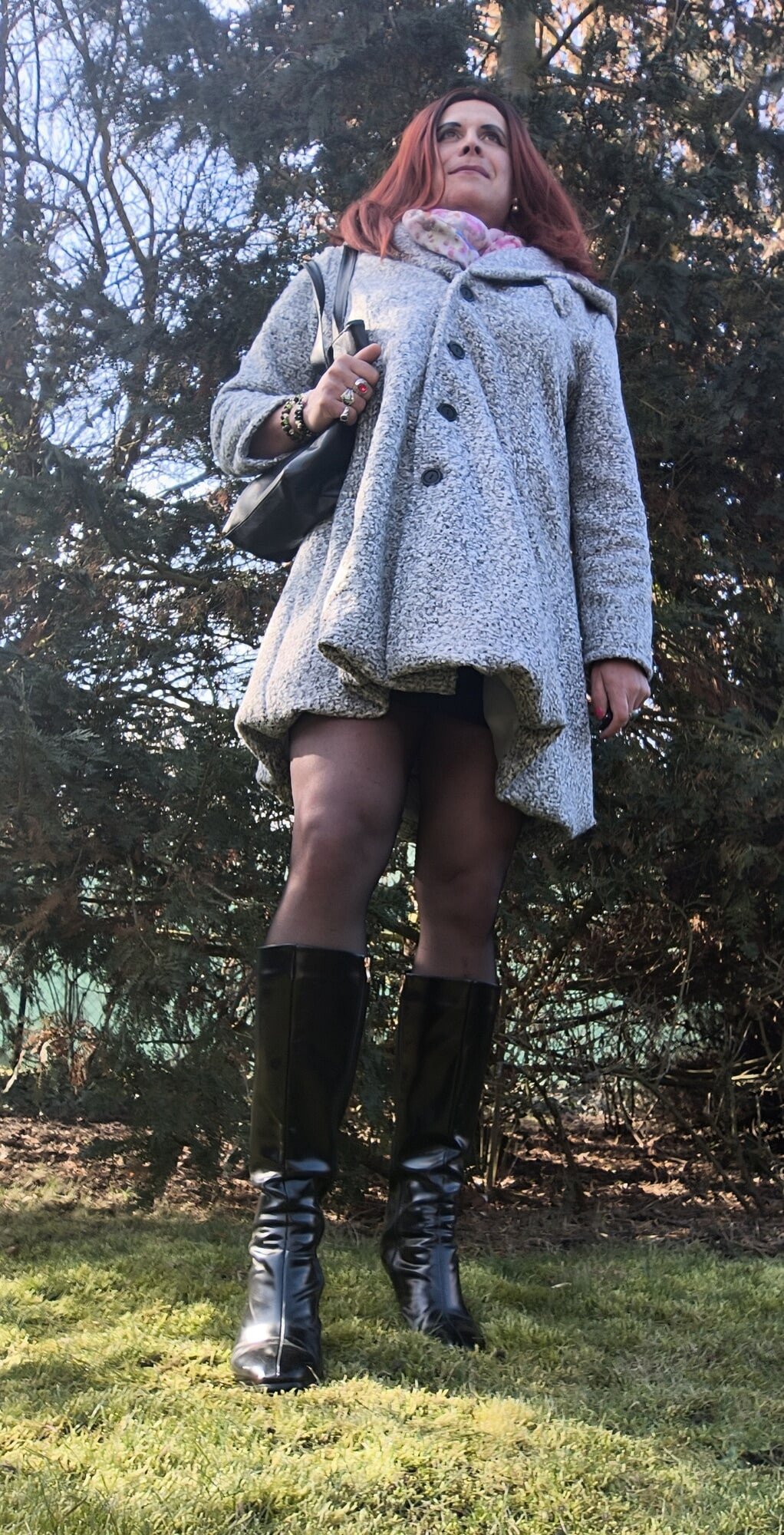 Black pantyhose and lovely short dress #51