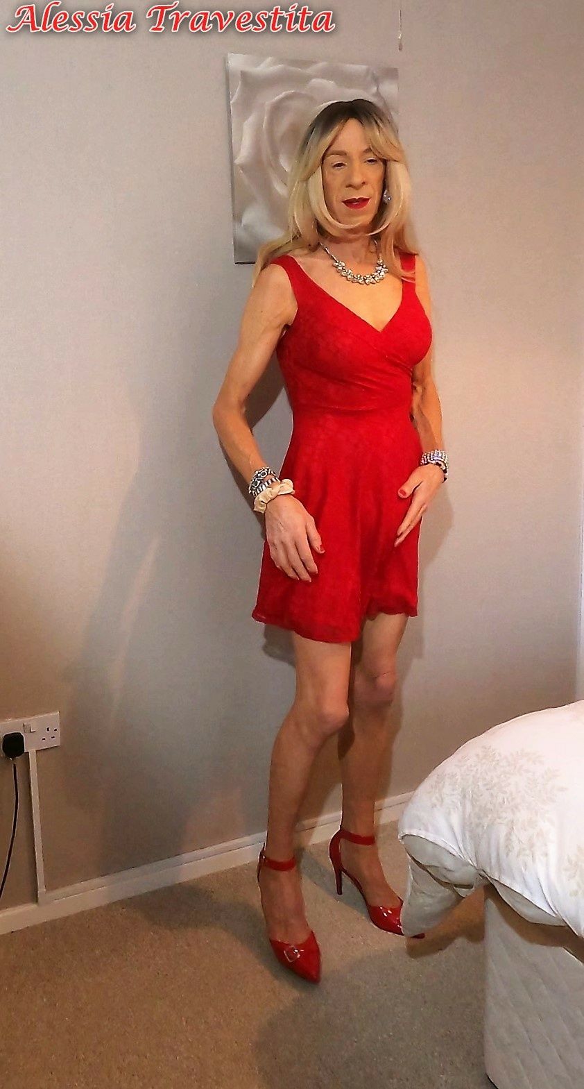 65 Alessia Travestita in Flirty Red Dress #24