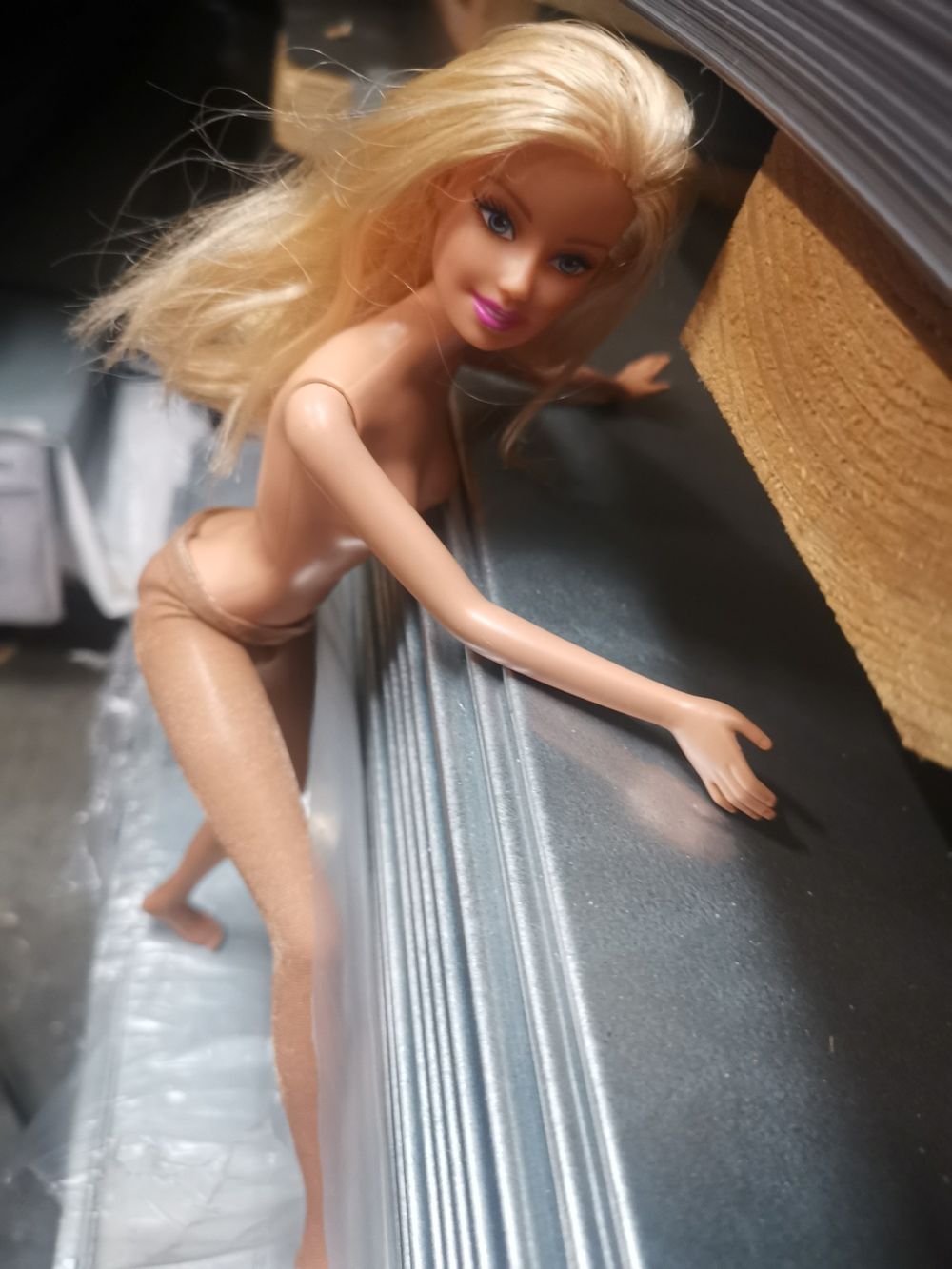 Sexy Barbie doll pantyhose at work  #14