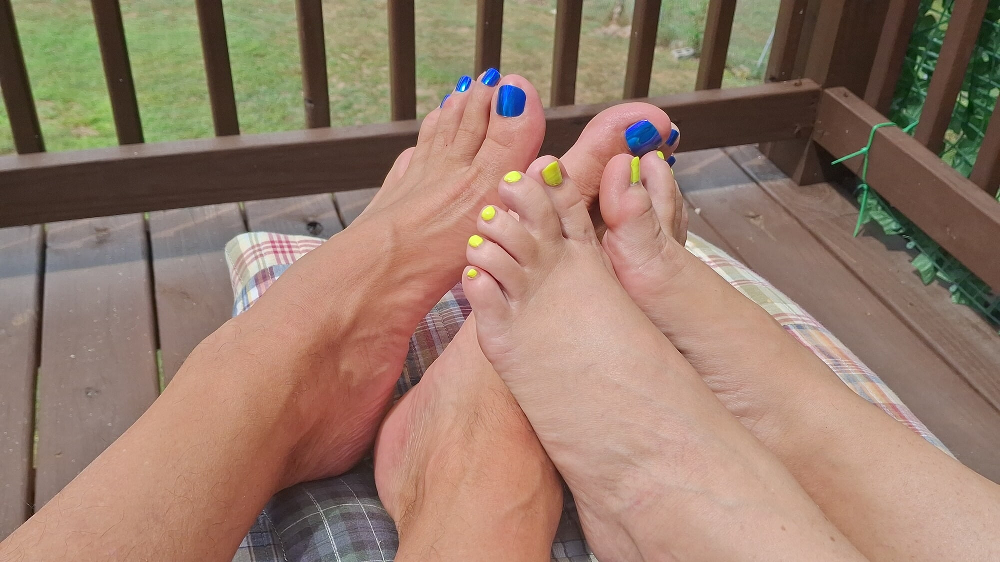 Footsie with oiled feet