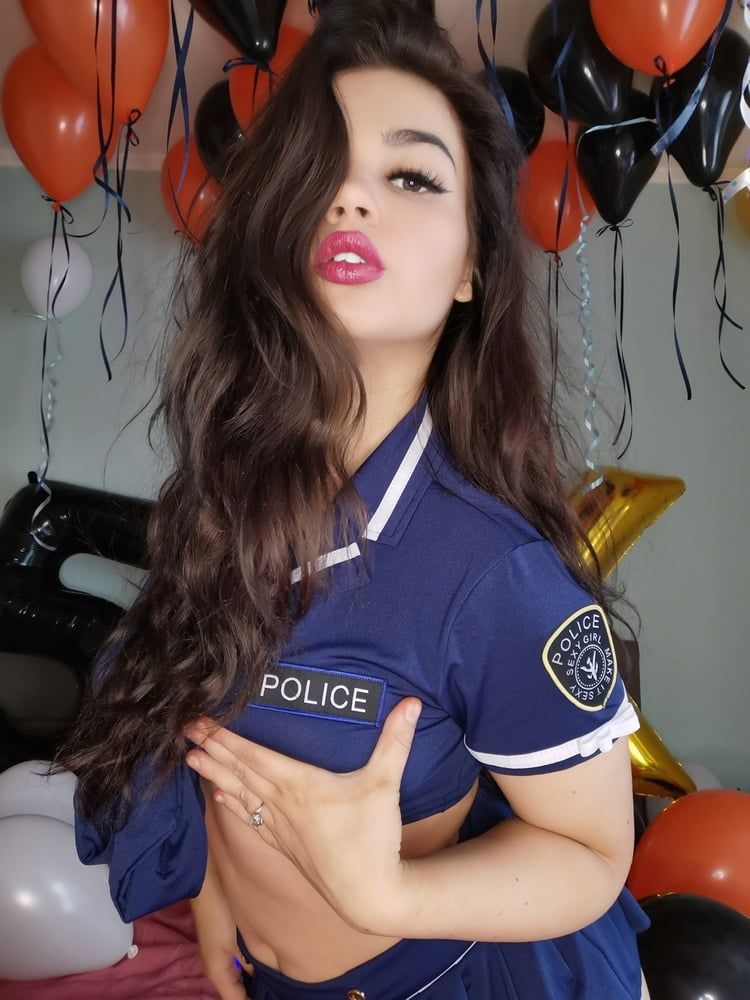 Police girl and balloons (full 63 pics set on my Onlyfans)  #7