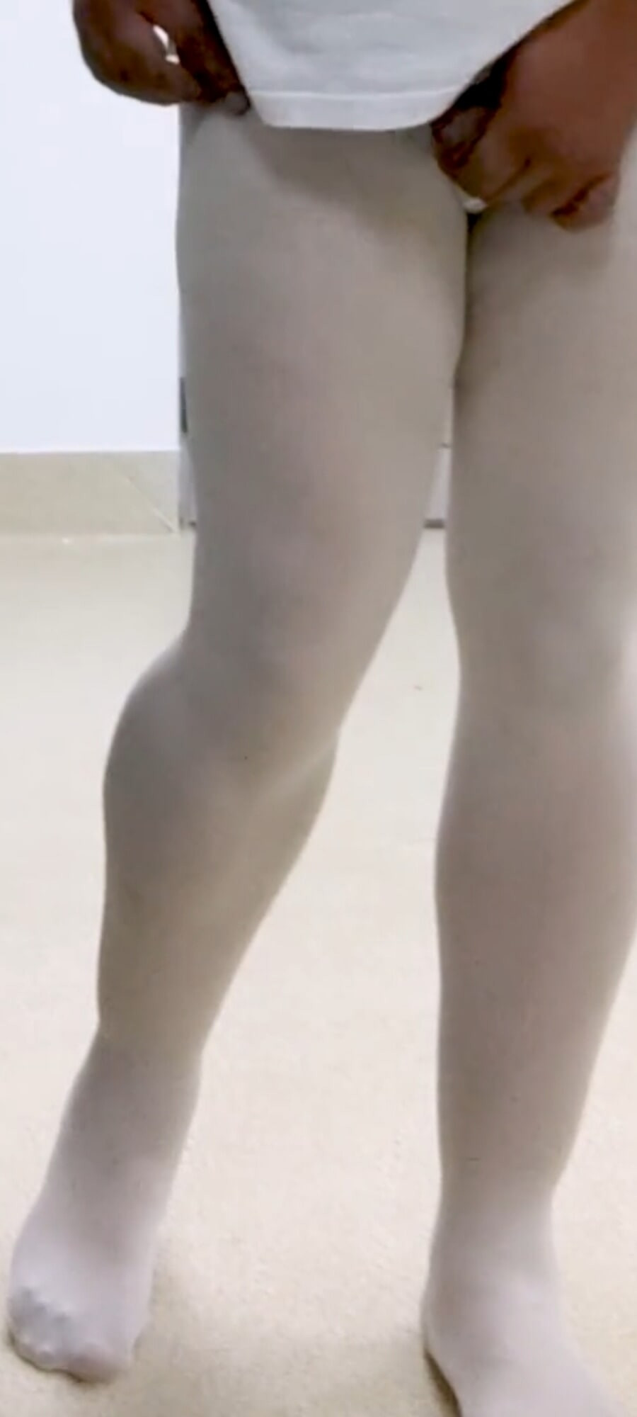 Legs in white pantyhose #25