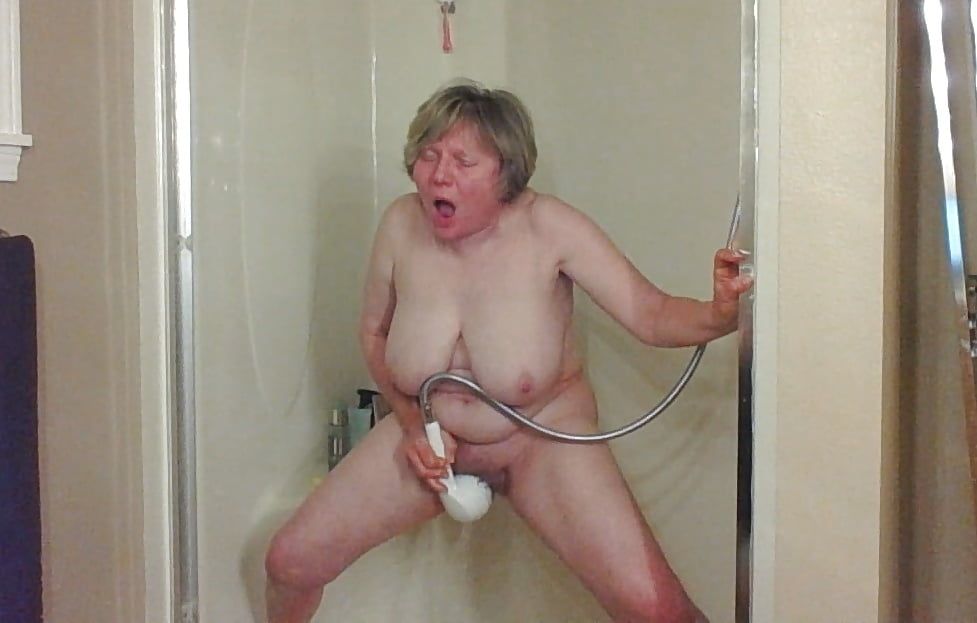Mature MarieRocks tests a new shower sex toy #19