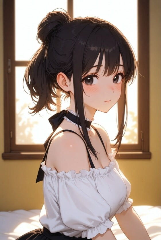 Seductive 2D anime waifu – AI animation #6