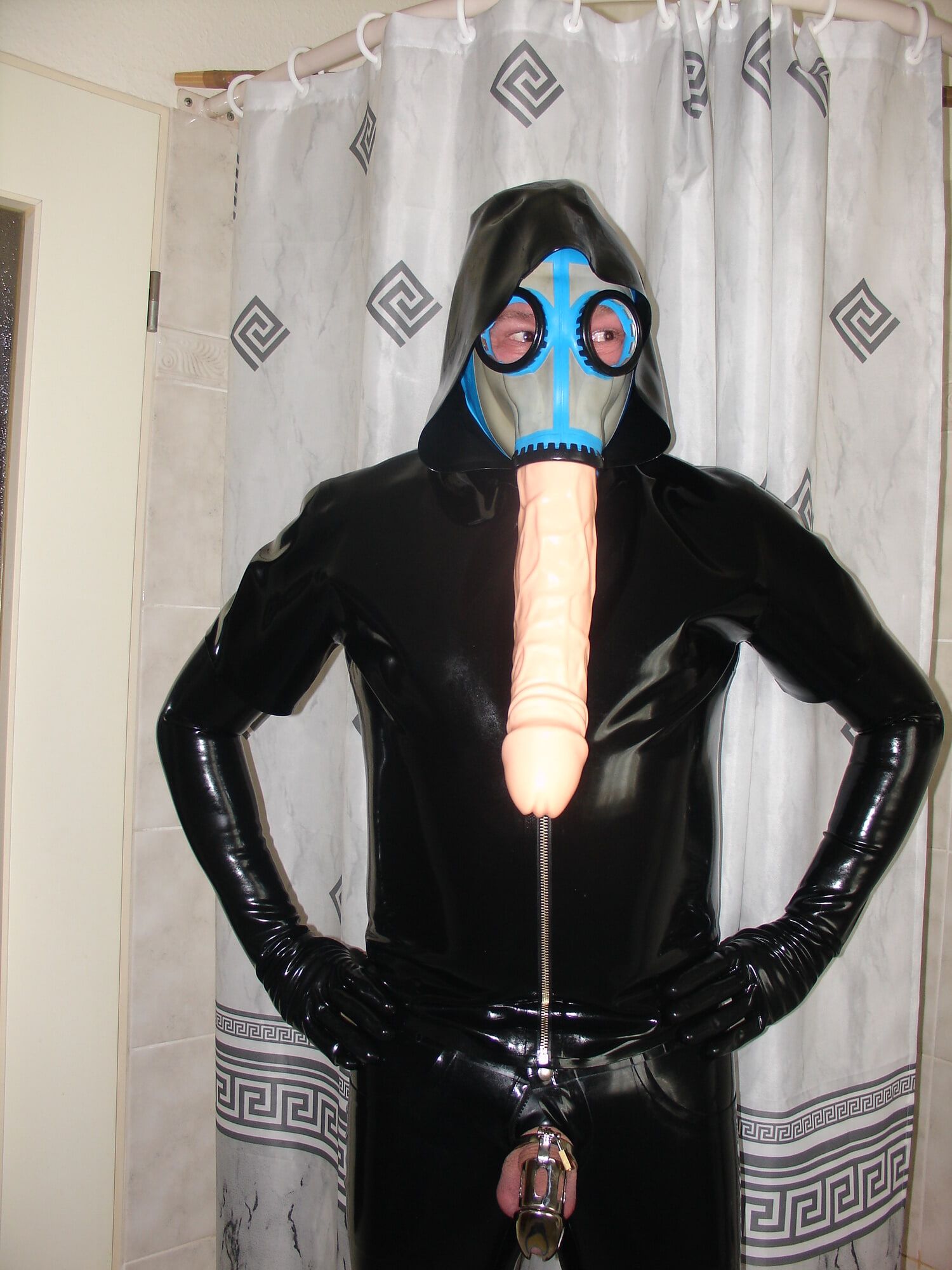 ME WITH LATEX SLEEVES, CONDOMS AND ENLARGER #2