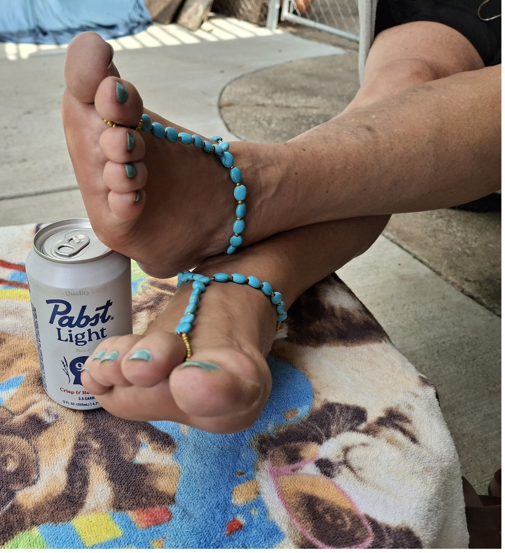 Barefoot sandals on cute pedicured toes #11