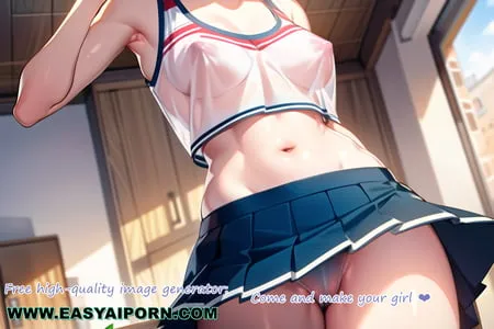 hot anime cheerleader motivating you transparent cloth         